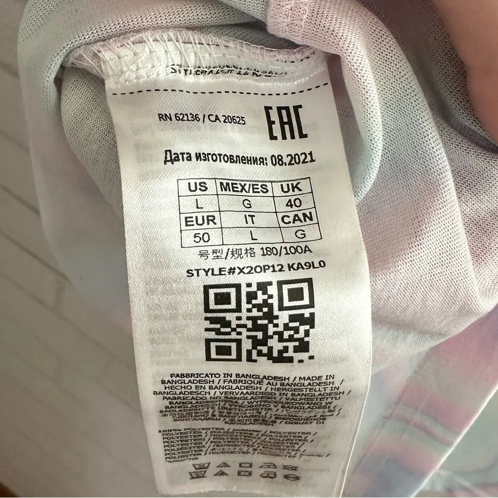 Guess Logo Short Sleeve Pastel Tie-Dye T-Shirt Size L #1884 - Picture 4 of 5